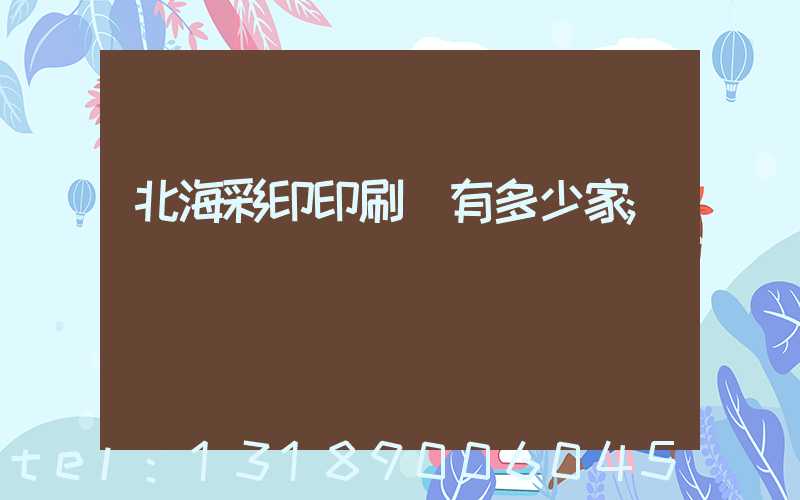 北海彩印印刷廠有多少家