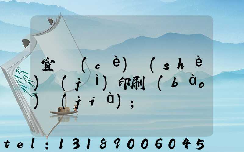 宣傳冊(cè)設(shè)計(jì)印刷報(bào)價(jià)