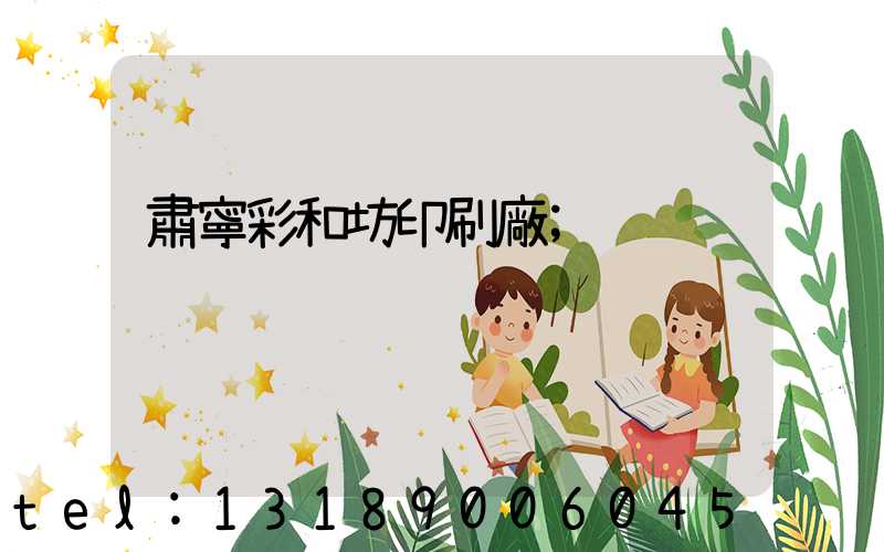 肅寧彩和坊印刷廠